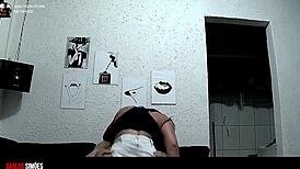 que tesão, he’s slamming that big dick into my tight latina ass...