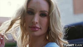 tushyraw blonde baddie daisy stone bounces her oiled ass on hard cock with ass to mouth