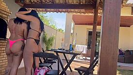 hey, check out these brazilian friends swapping girlfriends for wild fetish fun in the buzios mansion