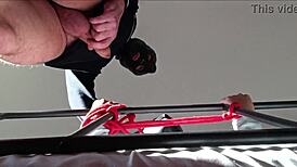 i’m bound and hooded, gagging on cock with spit everywhere