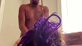 Broke Purple Dreadhead Takes Hard Dick In Rough Pounding