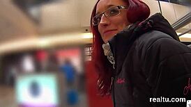 Gorgeous czech kitten gets teased in the mall with a striptease, then pounded hard in pov.