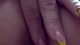 milf caresses anal then shows pussy inside and pisses