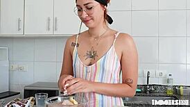 Redhead enjoys wild threesome with friends at birthday bash, wanna join?