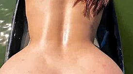 big ass latina fucked on jet ski in public on water during outdoor webcam session