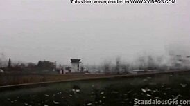 teen hottie fingering herself in the car 😍