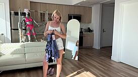 Wearing Sugarnadya’s new party dress, a California babe poses naturally