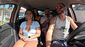 Holy crap, Ted scores a hot Latina in the backseat with Candy Debby!