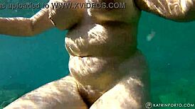 Chubby redhead BBW with hairy bush and big ass goes nude in public.