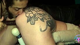 big ass milf sucks hard cock then gets tight butthole rimmed while playing with huge dildo and vibrator 😈