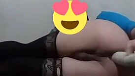 Conversational-Emoji chat: Sofiblack slut rips her ass with dildo fun! 😜
