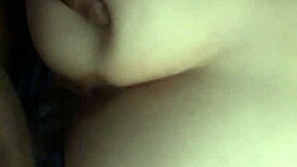 Young white teen receives big black cock creampie.