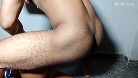 curvy babe switches from pussy to ass for intense doggystyle fucking. bent over with monster cock spreading wide.