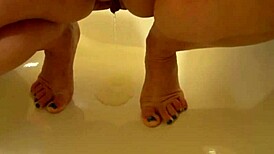 milf caresses anal then shows pussy inside and pisses