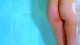 College girls shower time wet pink thong reveal