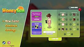 Honeysun Tutorial Starts with Redhead Flight Attendant in Awesome Gameplay