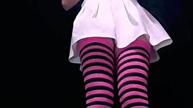 Hey Bonneyuwu, why pee in a jar like this? Can't believe I'm watching you in that miniskirt doing wild stuff.