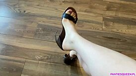 Helped my stepbrother cum hard with my feet. He loved the wet footjob in our homemade spot