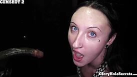 hot babes slurp cum at gloryhole in december compilation