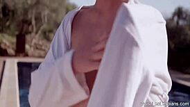 Lesbian milf and blonde share intense fingering and kisses