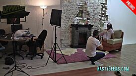 Seductive Nurse in Stockings Poses for Glamour Photoshoot