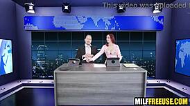 Hot milfs get freeused wild during live news broadcast