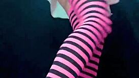 Hey Bonneyuwu, why pee in a jar like this? Can't believe I'm watching you in that miniskirt doing wild stuff.