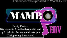 Gabily Castro bent over for double anal with monster cocks 😈