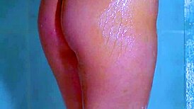 Young Japanese college girls in wet panties during a shower