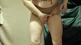 French Slave Whore Flashes Tits in Public Bondage