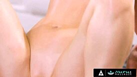 Jewelz Blu performs nuru massage with blowjob in shower