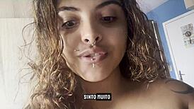 Drinking coffee naked with big breasts while chatting to the camera 😊