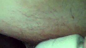 The wife enjoys anal sex with her big black cock partner while using her wand toy, reaching orgasm in this interracial voyeur scene.