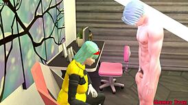 bulma stepmother finds stepson masturbating watching porn and teaches him about sex