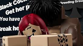 Railing that nasty thick redhead bitch with big black cock in Roblox! Her big ass bouncing wildly!