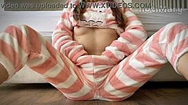 I’m a skinny school girl with small tits, fingering my pussy to a huge squirt orgasm.