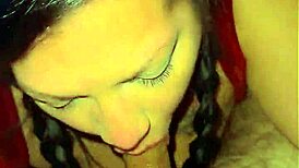 Curvy Brunette Milf Gives Quick Sloppy Blowjob With Deepthroat