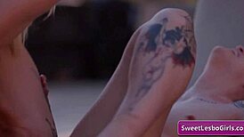 those busty lesbian babes aiden ashley goth and charlotte licking pussy with strapon until orgasm