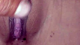 Amateur beauty with tight shaved pussy gets soaked in wild homemade action. Water spills everywhere!