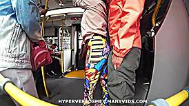 Culona in Tight Leggins Lets Me Grind My Hard Dick on the Metrobus Until I Slip It In for a Wild Creampie.