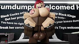 Fucking thick red girl with a bad temper in Roblox
