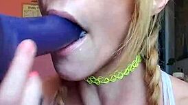 vanessa hastings gets messy with spit on her face during dildo deepthroat. Pretty wild stuff!