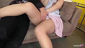 Petite Japanese virgin teen 18 gets creampied by older guy in uncensored JAV