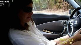 Oh my gosh, I’m naked in my car with a dildo!