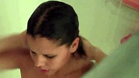 diamond decides to get wet and wild in the shower