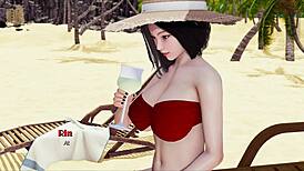 Imagine my real desire: that big-ass Indian babe with huge tits teasing in the game.