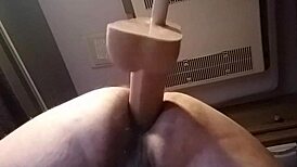 Huge Dildo In Doggy Solo