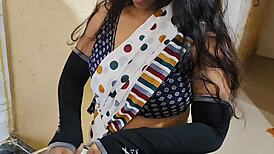 hot desi sister-in-law gets bent over in kitchen