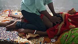 Indian village couple bangs hard on romantic ranch night