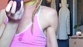 vanessa hastings gets messy with spit on her face during dildo deepthroat. Pretty wild stuff!